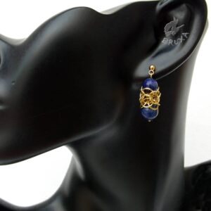Kolczyki chainmaille Lukrecja z lapis lazuli